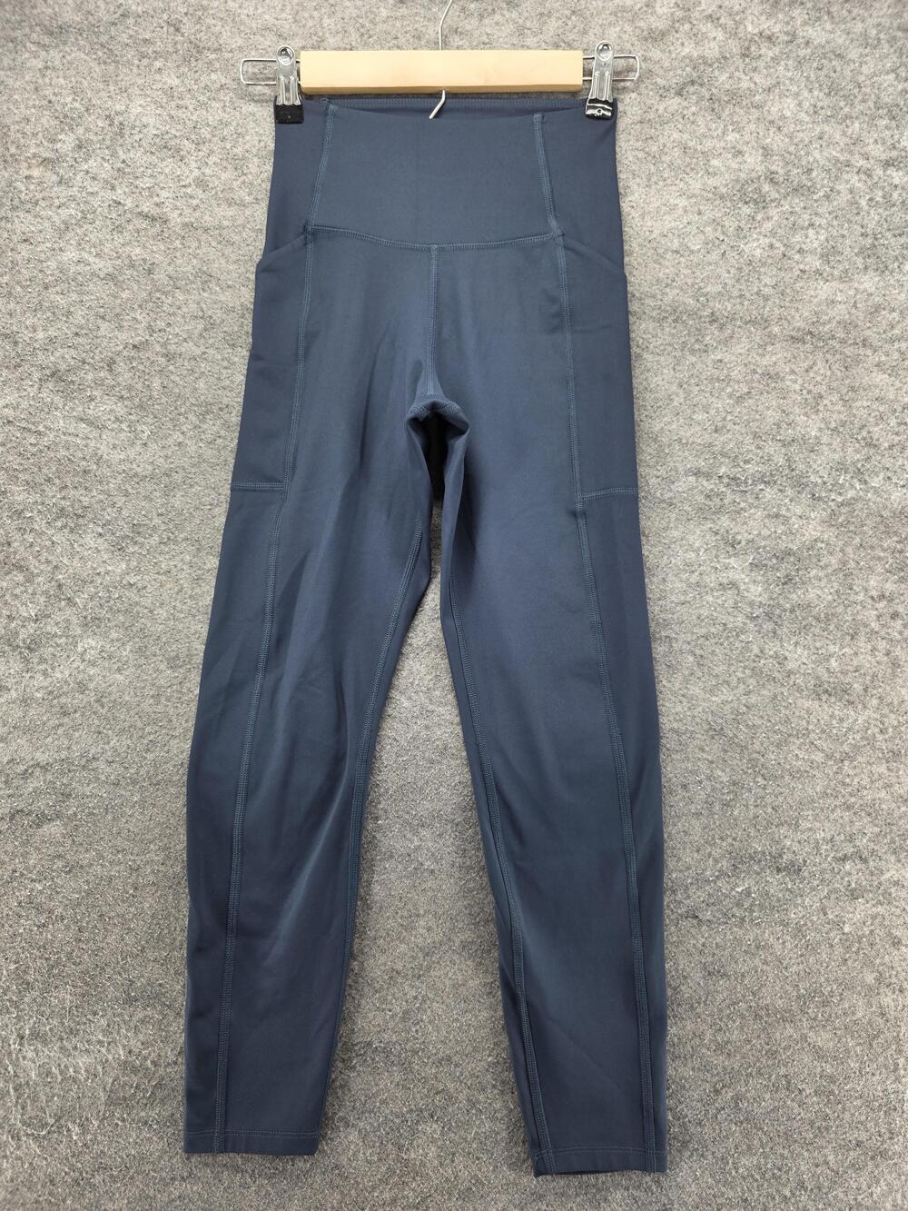 Girlfriend Collective Leggings Womens XS Blue High Rise Ankle Yoga Pockets